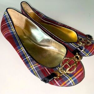 TRENDY TOMMY HILFIGER PLAID BALLET FLATS OFFICE WEAR BUSINESS CASUAL POPULAR